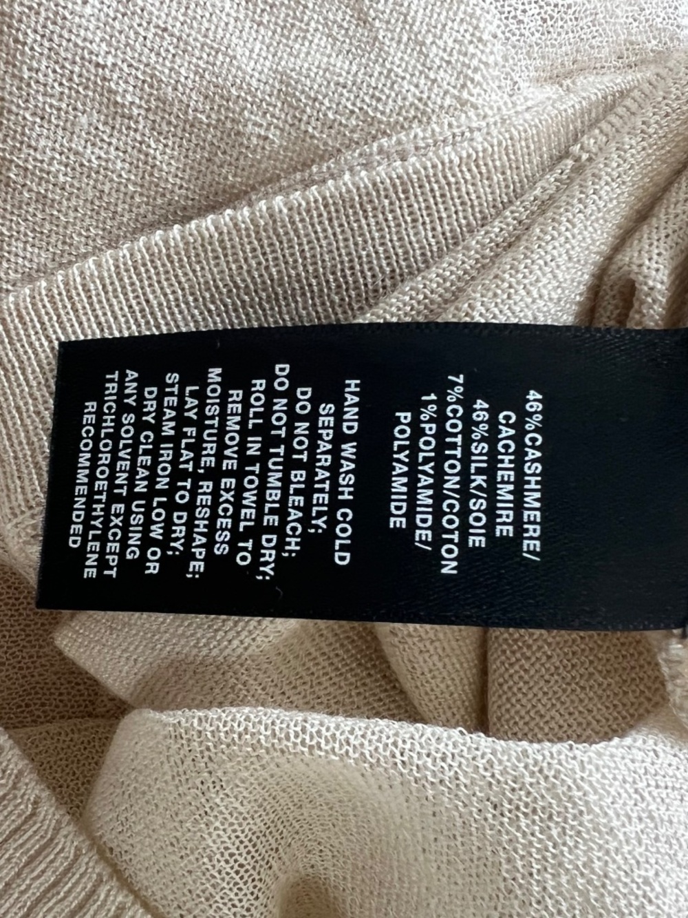 Lafayette 148 Silk Cashmere Cardigan – Lightweight Beige Button Front (L) - Picture 4 of 6